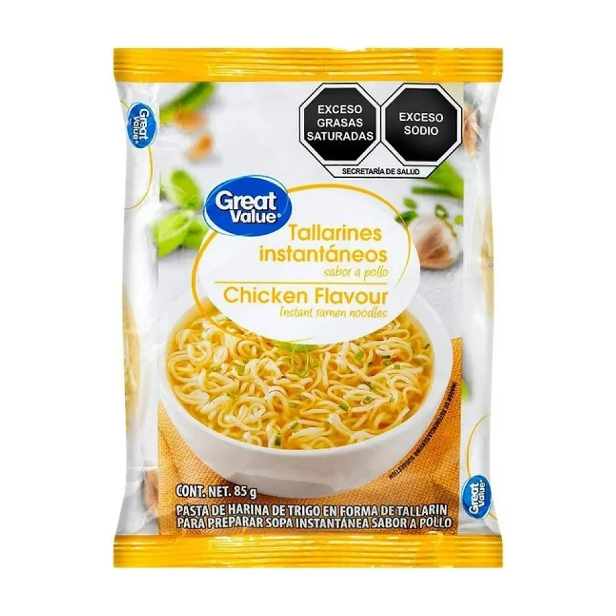 Sopa -tallarines- instantáneos sabor a pollo Great Value (85 g / 3 oz) - Miniatura 1