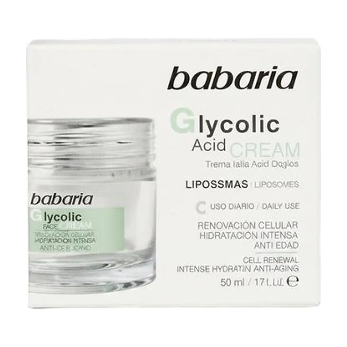 Crema Facial Ácido Glicólico (50 ml) BABARIA - Image 1