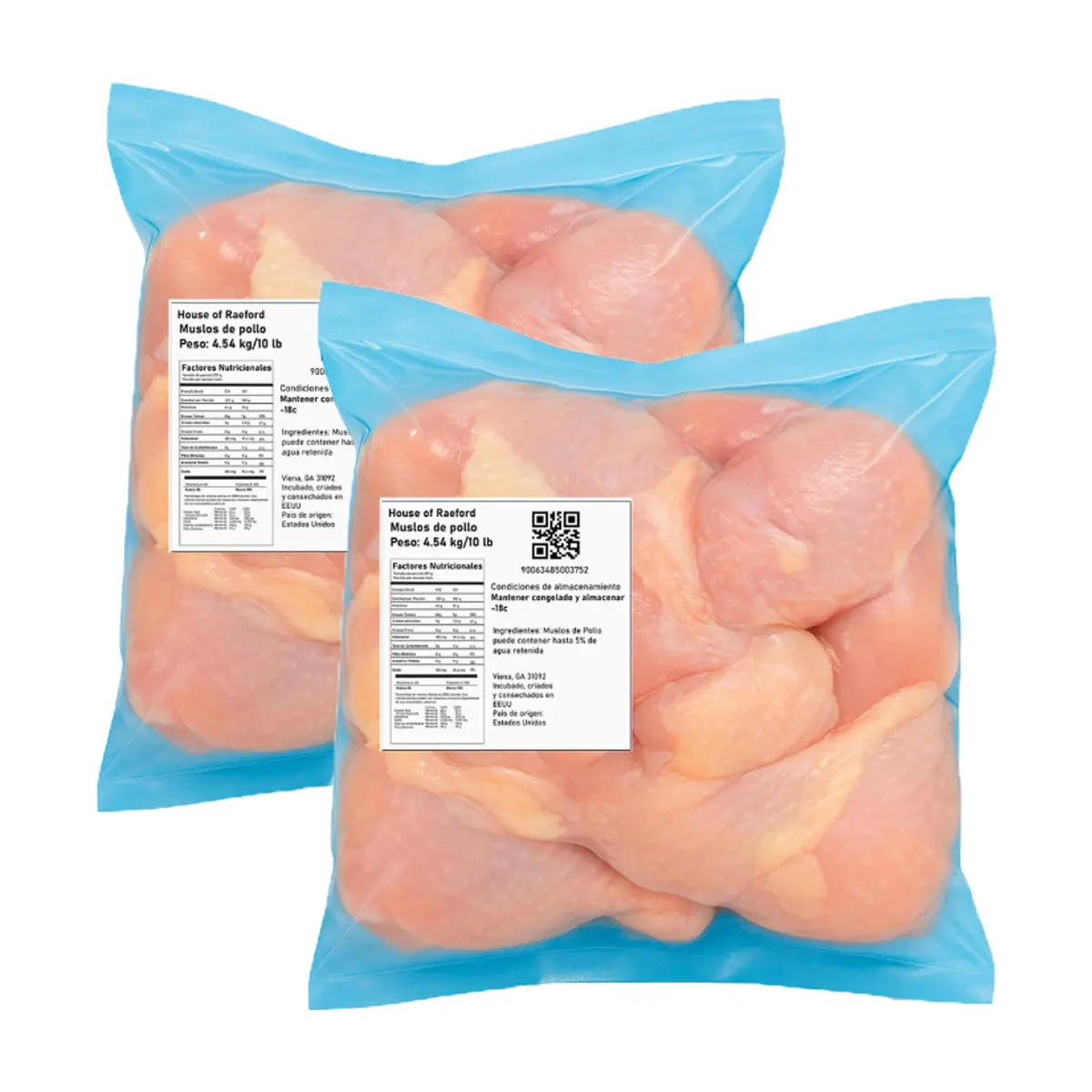Muslos de pollo House of Raeford (2 x 4.54 kg / 10 lb)