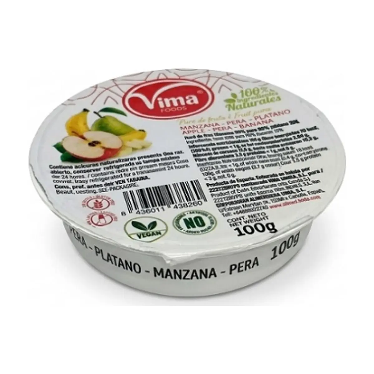 Puré de Manzana-Pera-Plátano (100g) VIMA - Imagen 1