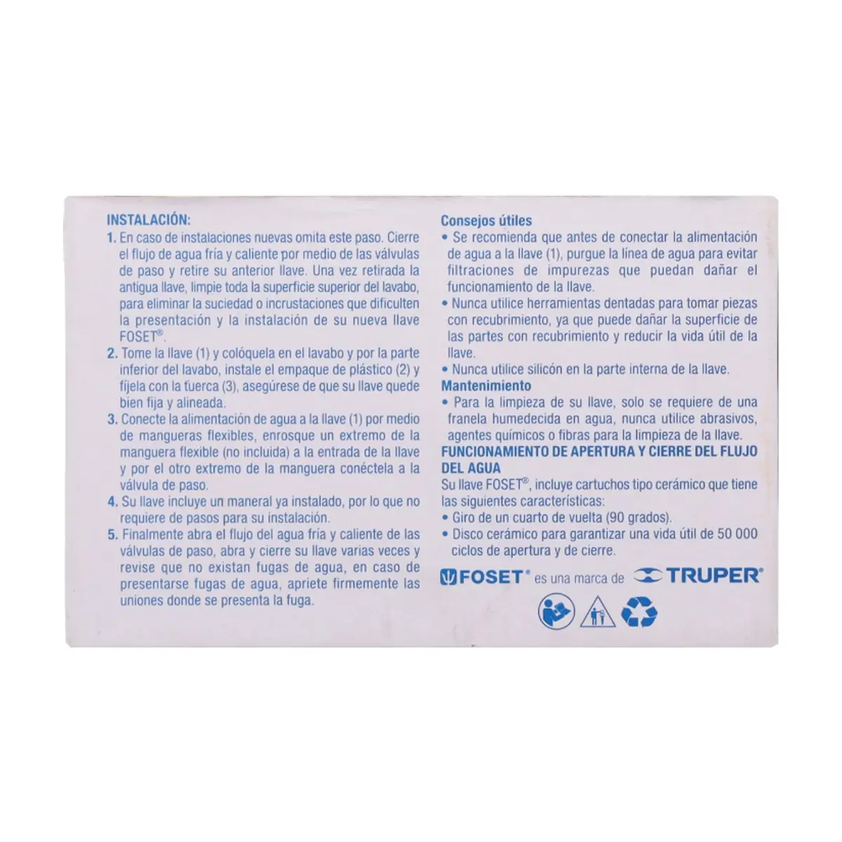 Llave individual para lavamanos Foset MP-142 - Thumbnail 5