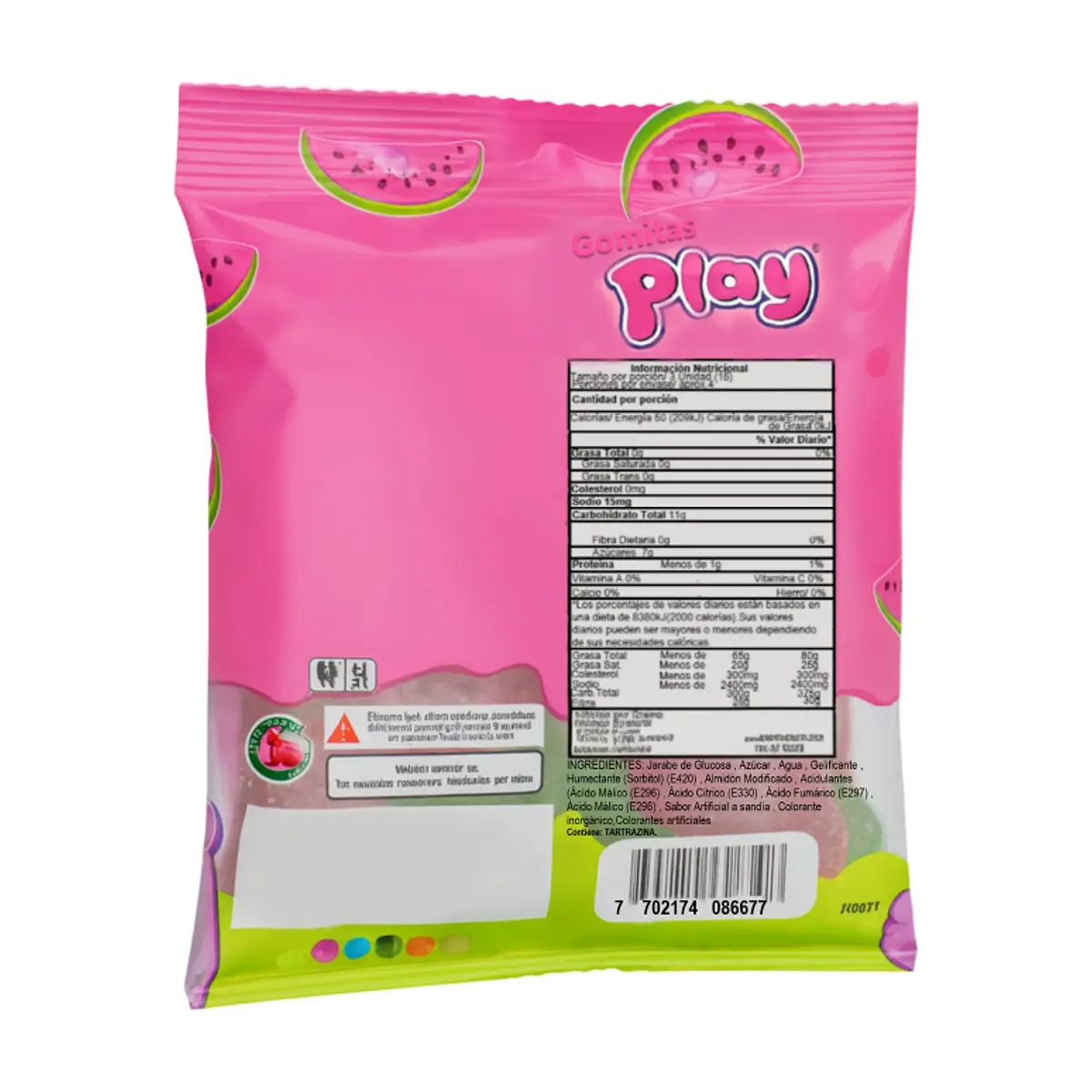 Gomas de gelatina sabor a sandía Play (55 g) - Thumbnail 2