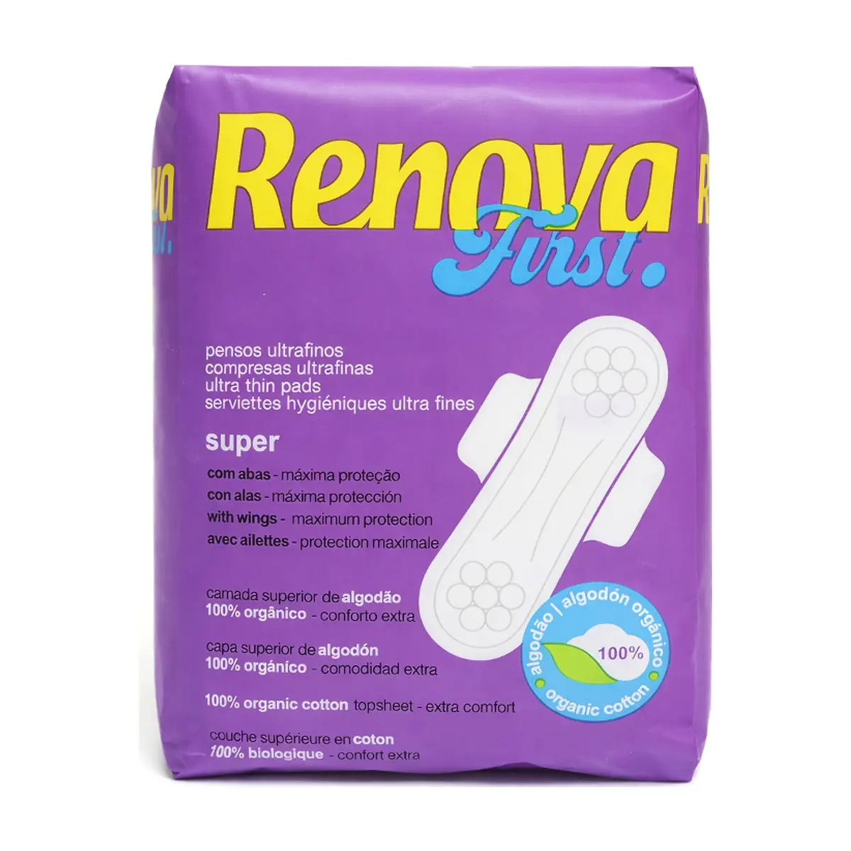 Toallas sanitarias ultrafinas con alas super Renova (10 U) - Thumbnail 2