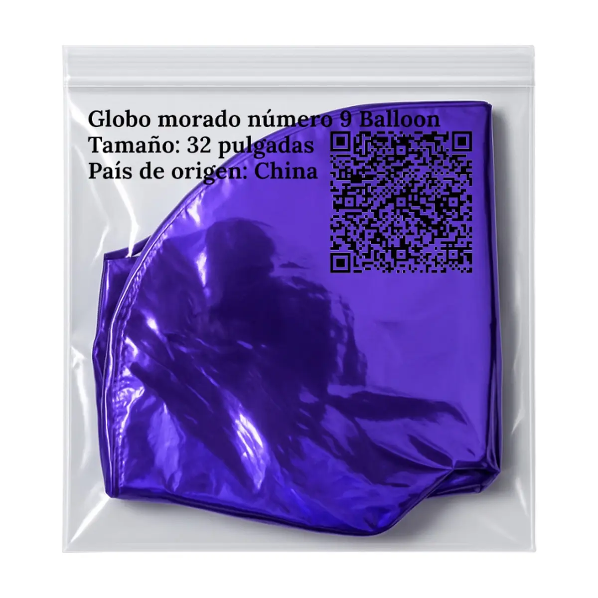 Globo morado número 9 de 32 pulgadas Balloon - Thumbnail 3