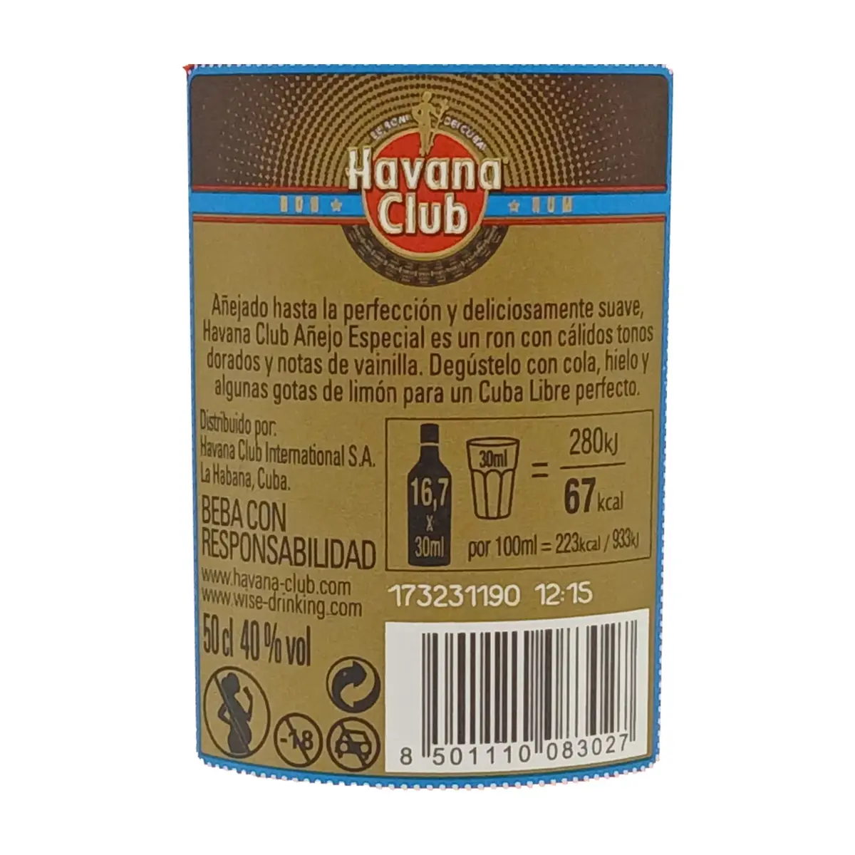 Ron añejo especial Havana Club (500 ml) - Thumbnail 3