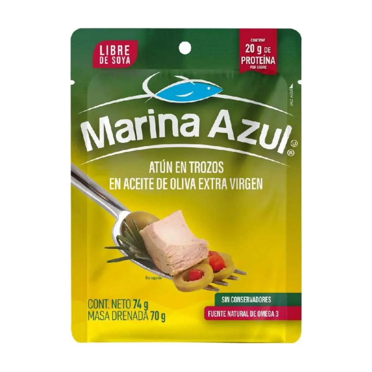 Atún en trozos de aceite de oliva extra virgen Marina Azul (74 g / 2.61 oz) - Miniatura 2