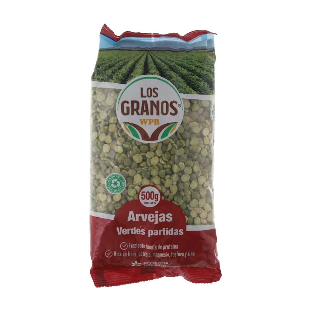 Arvejas verdes partidas - chícharos - Los Granos (500 g / 1.1 lb)