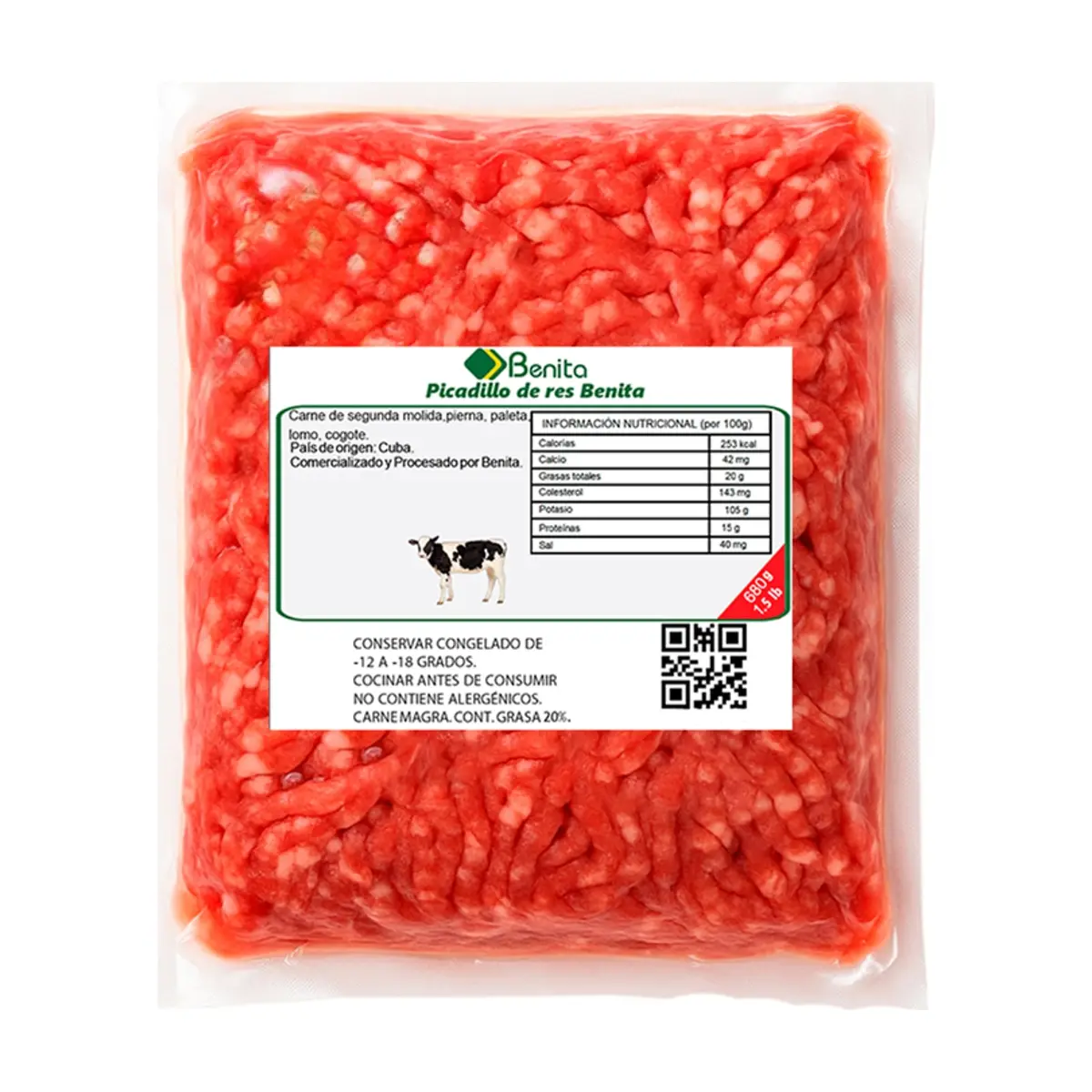 Picadillo de res con 20 % de grasa Benita (680 g / 1.5 lb) - Miniatura 1