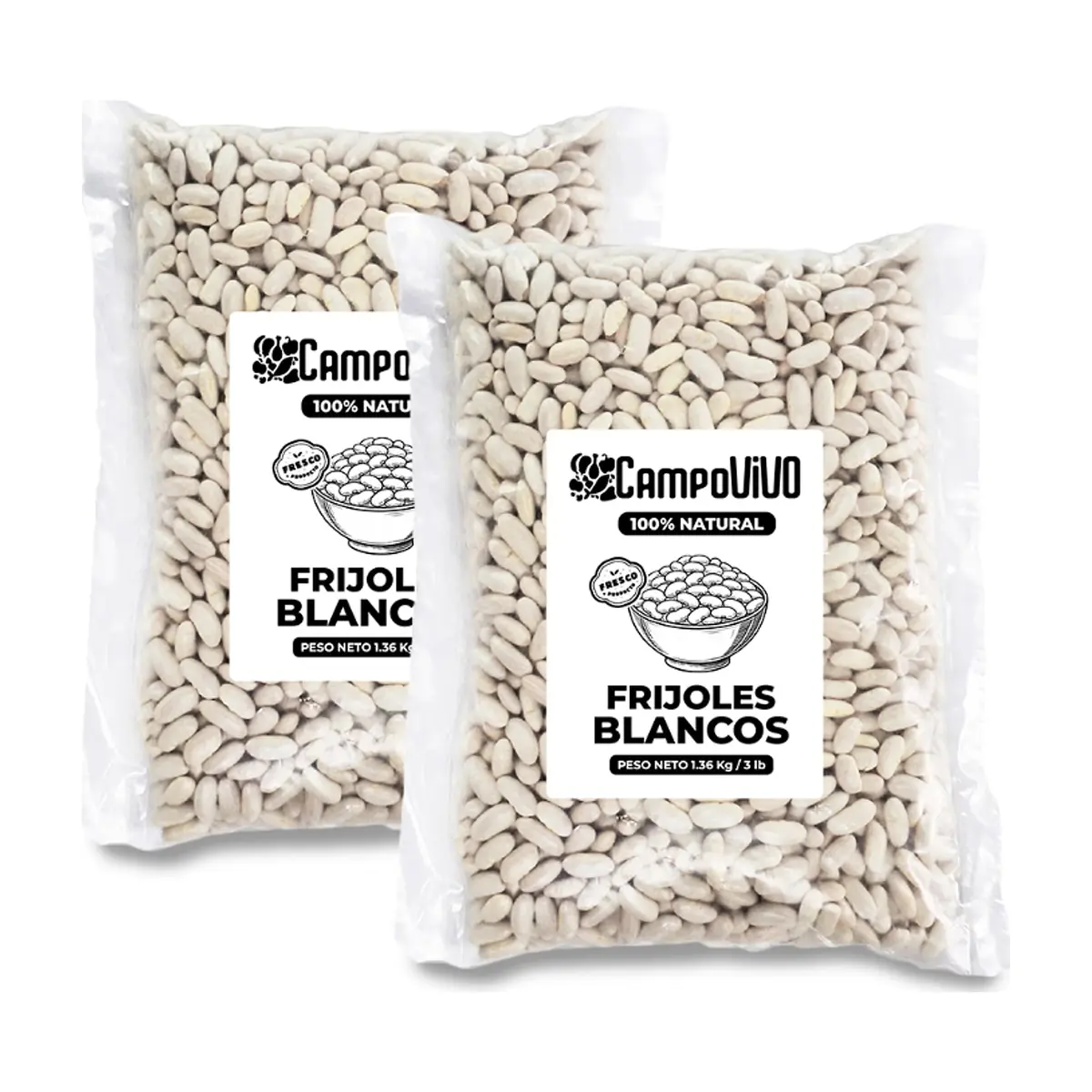Frijoles blancos Campo Vivo (2 x 1.36 kg / 3 lb)