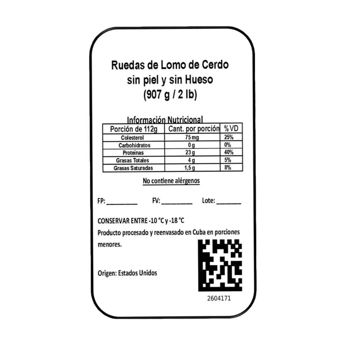 Ruedas de lomo de cerdo sin piel y sin hueso May SM (907 g / 2 lb) - Thumbnail 3