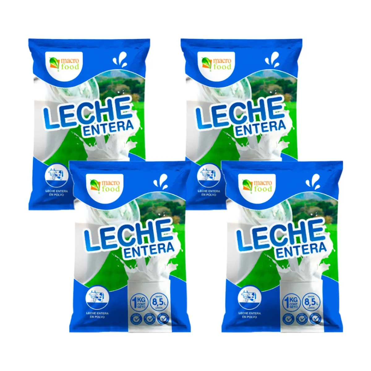 Leche entera en polvo (4 x 1 kg / 2.2 lb)