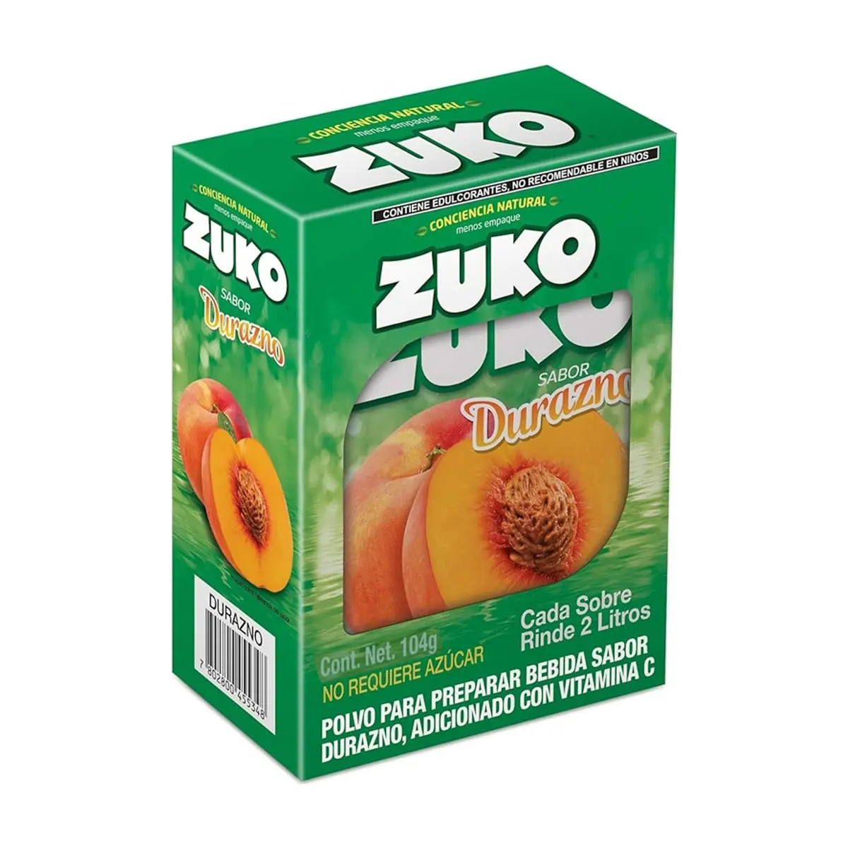 Refresco instantáneo sabor durazno Zuko (104 g / 3.67 oz)