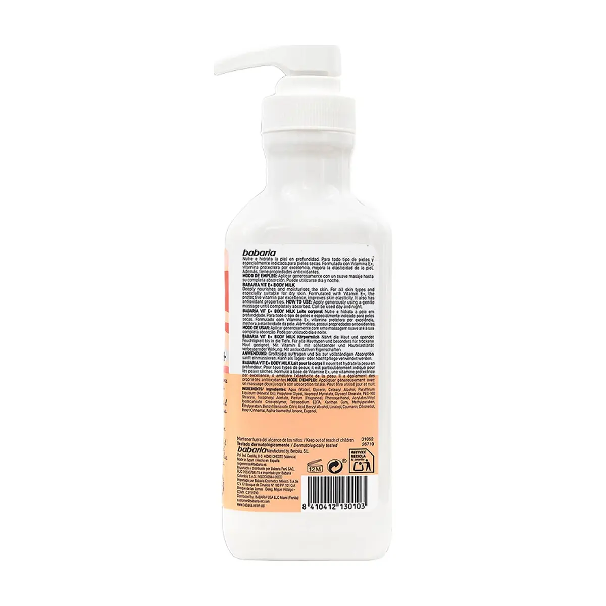 Leche corporal con vitamina E Babaria (500 ml) - Thumbnail 2
