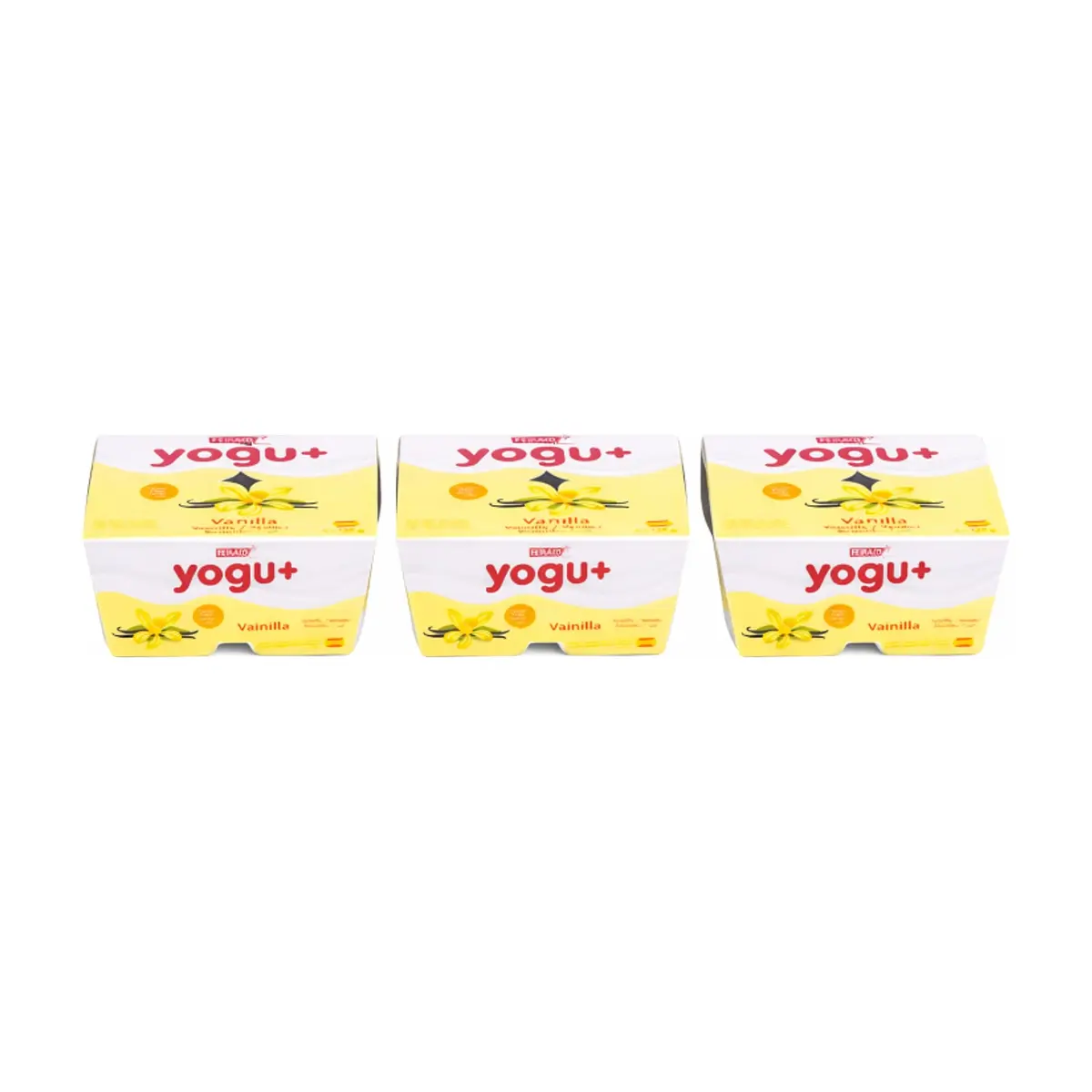 Yogur pasteurizado sabor a vainilla Yogu+ Feiraco (12 x 125 g / 4.40 oz) - Miniatura 1