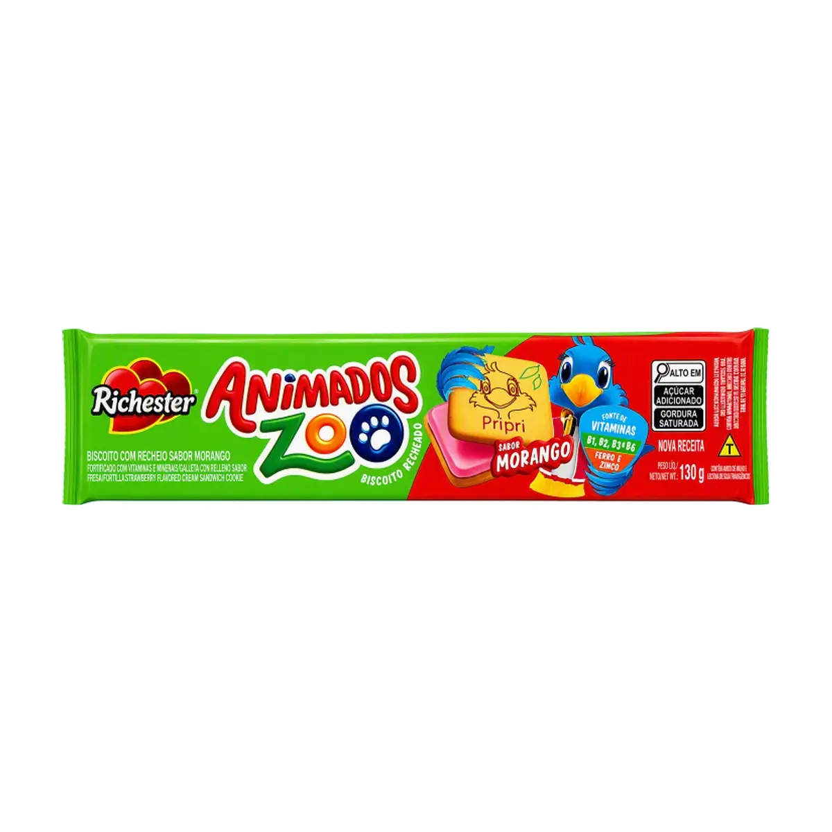Galletas con relleno sabor fresa Animados Zoo Richester (130 g / 4.59 oz) - Miniatura 1