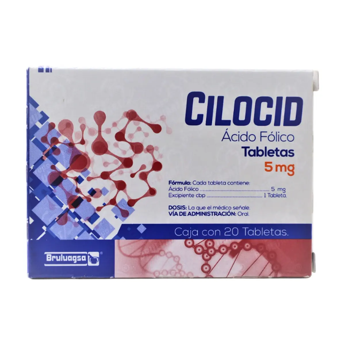 Cilocid. Ácido Fólico 5 mg (20 tabletas) - Thumbnail 2