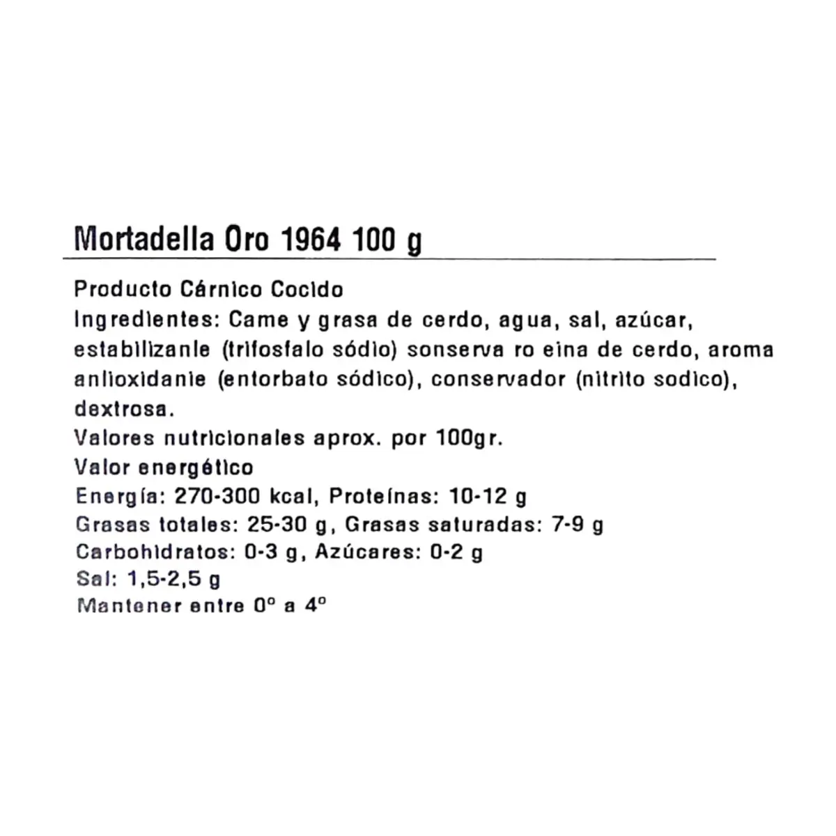 Mortadella Oro 1964 La Especial (100 g / 3.5 oz) - Miniatura 3