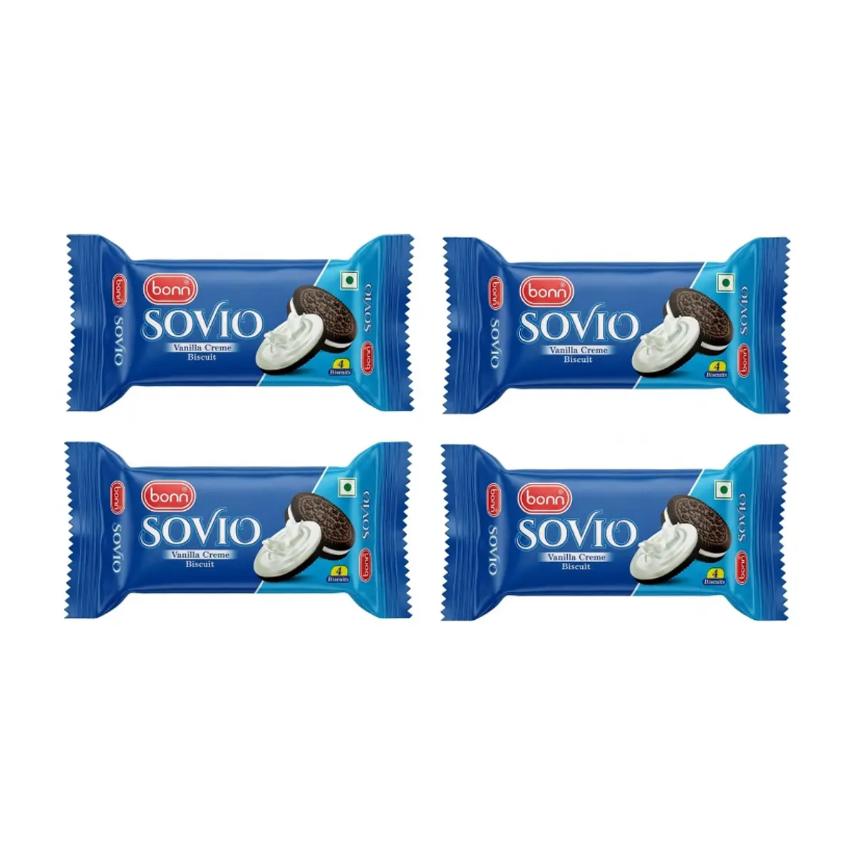 Galletas Sovio crema de vainilla Bonn (4 x 30 g / 1.06 oz)