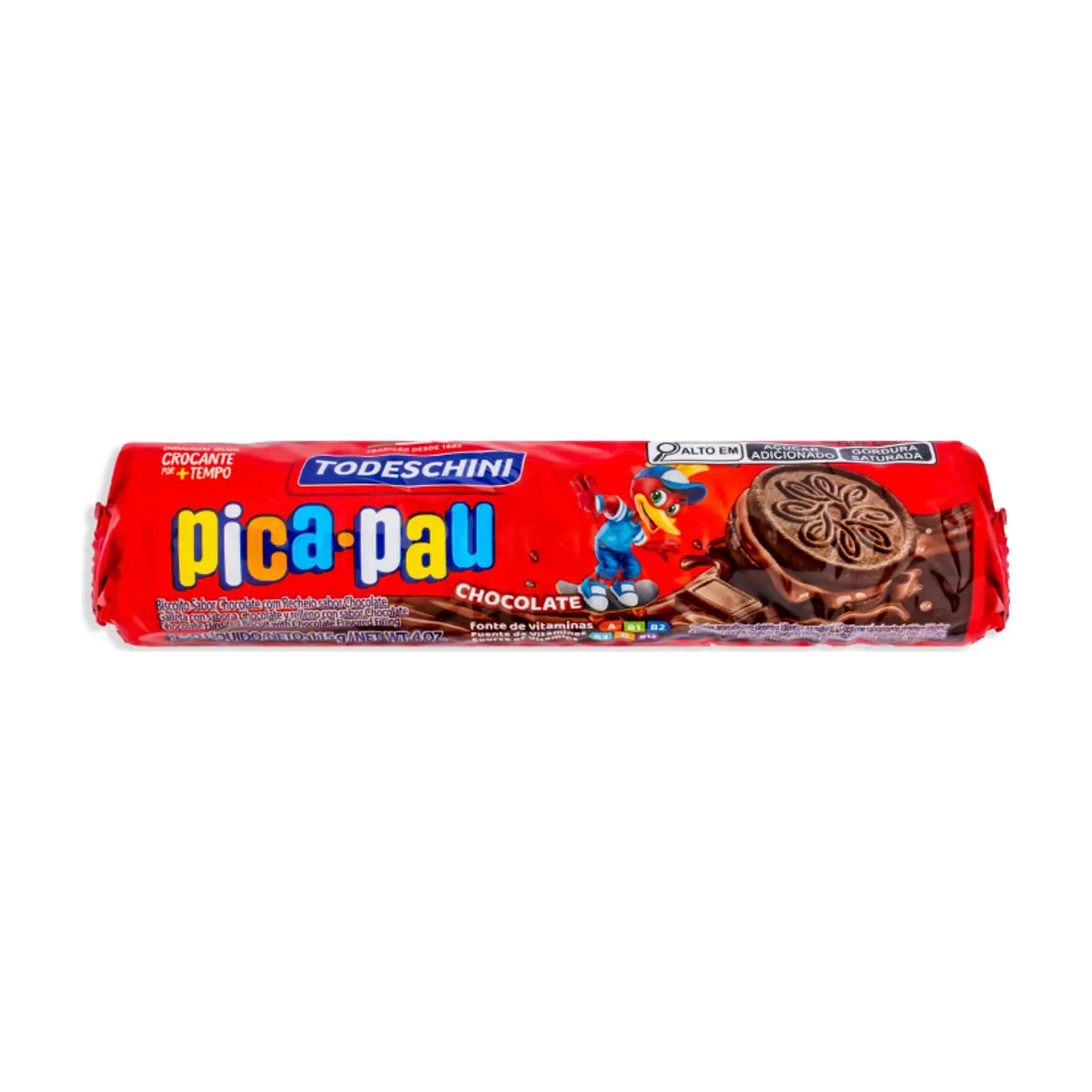 Galletas de chocolate con relleno sabor a chocolate Pica Pau Todeschini (36 x 115 g / 4.06 oz) - Thumbnail 2