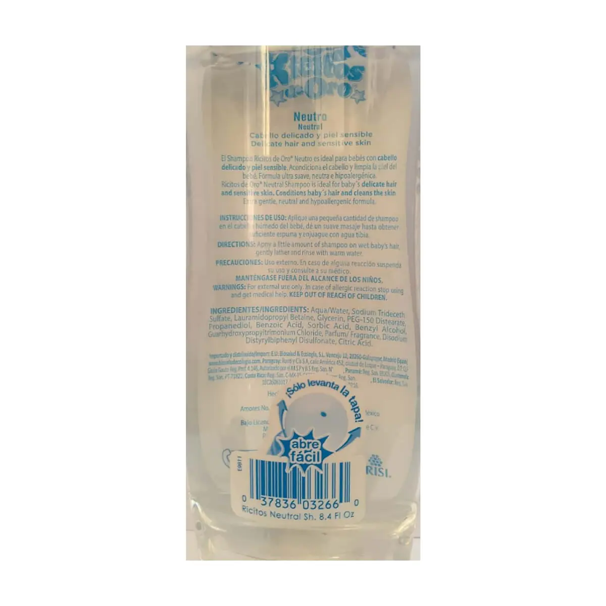 Champú neutro para bebé Ricitos de Oro (250 ml / 8.4 fl.oz) - Thumbnail 3
