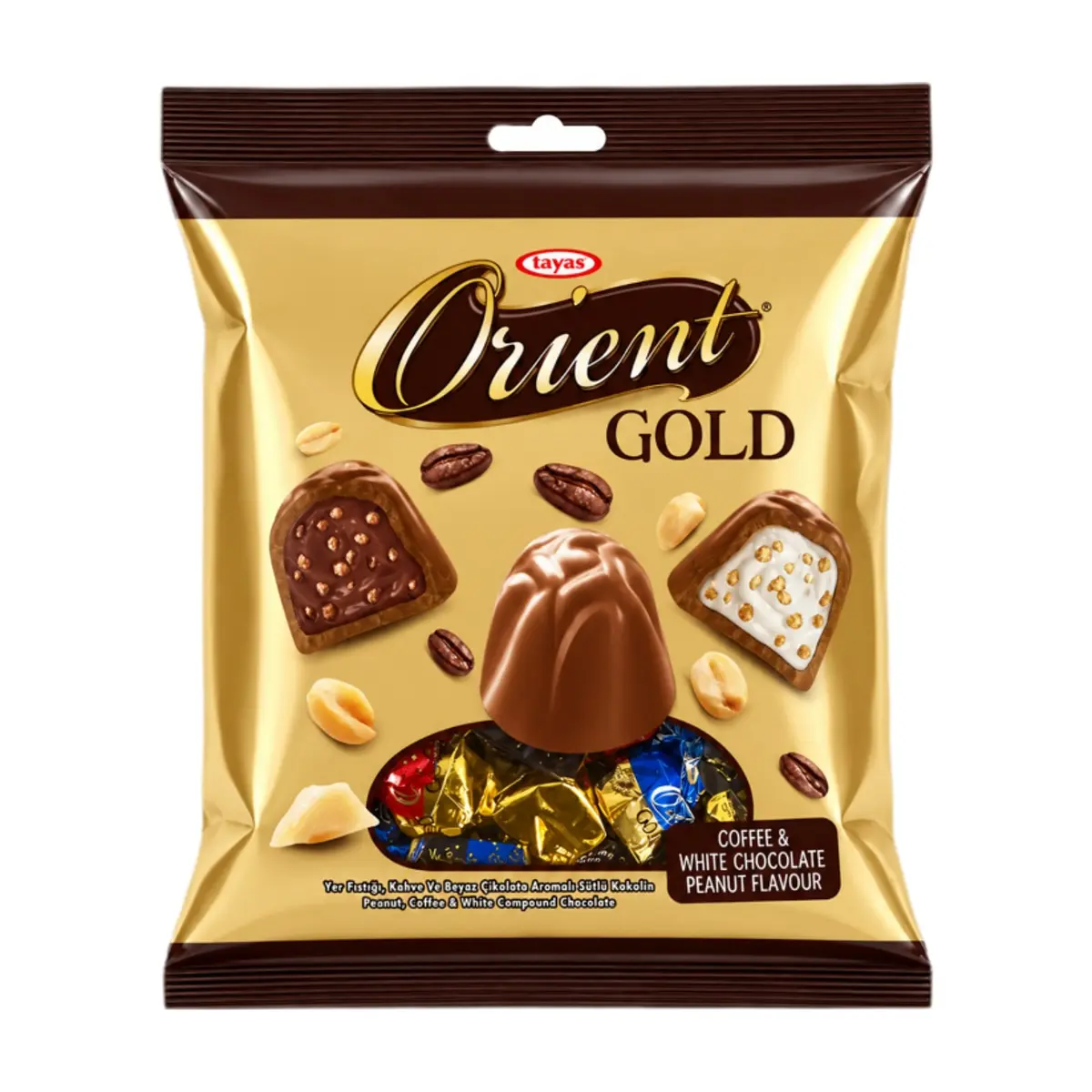 Bombones con sabor a café, chocolate blanco y cacahuete Tayas Orient (500 g / 1.1 lb)