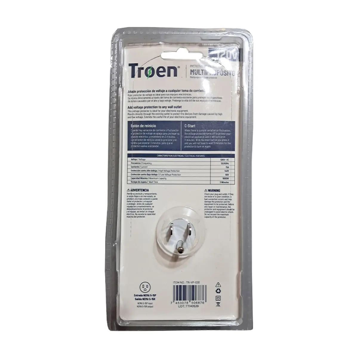 Protector de voltaje multipropósito 120V Troen - Thumbnail 5