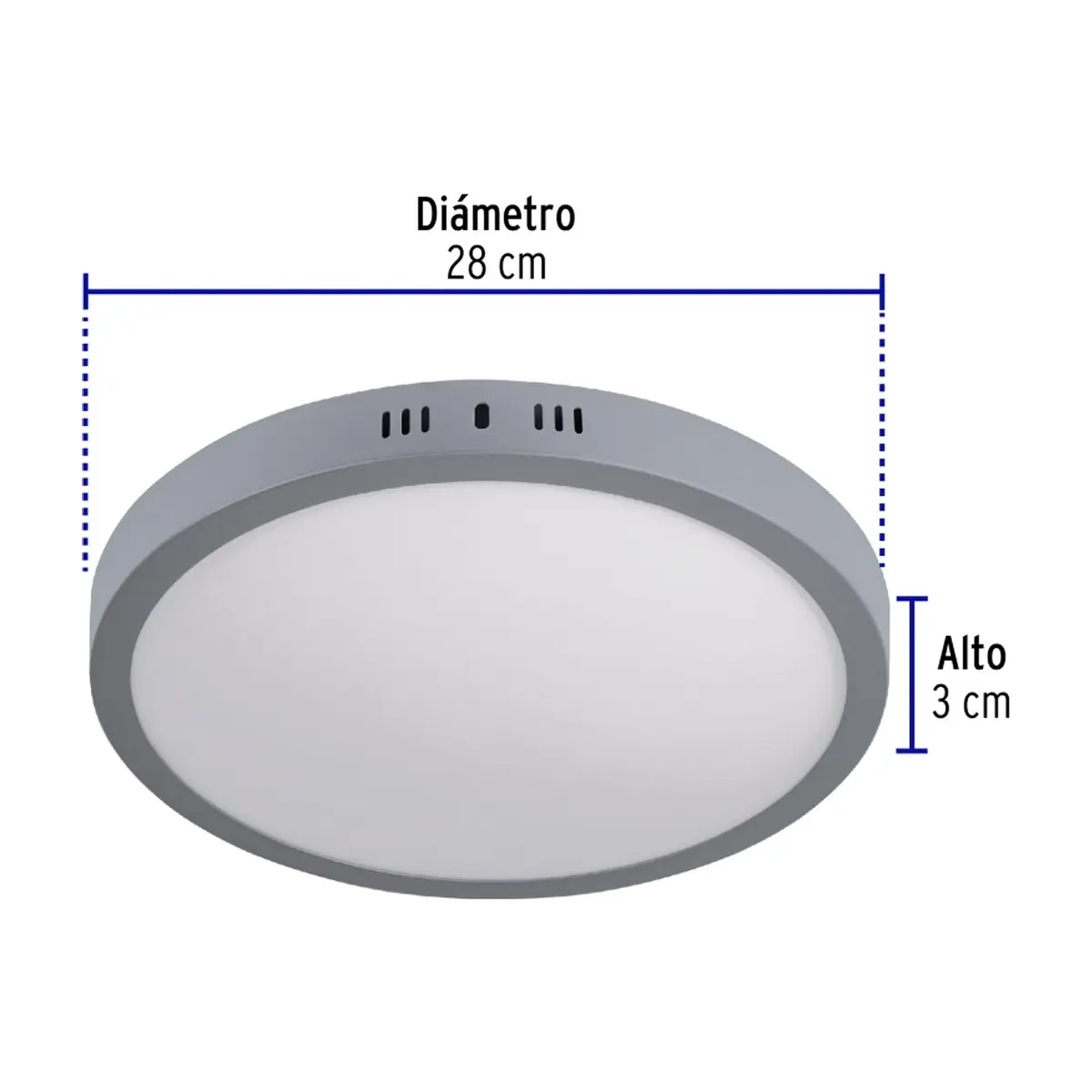 Luminario redondo gris LED 24 W Volteck PLA-217L - Thumbnail 3