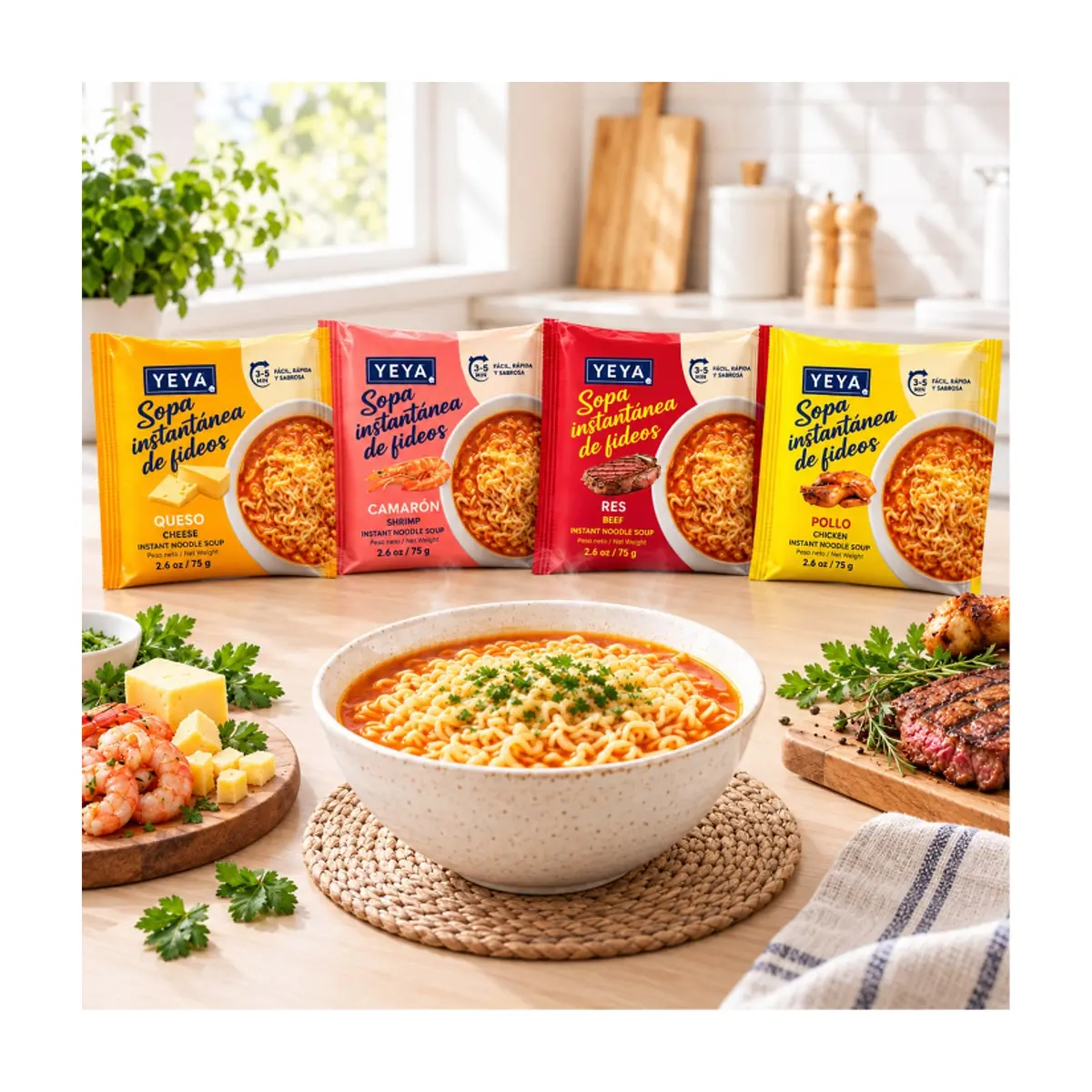 Combo mixto de sopas instantáneas de fideos YEYA (40 x 75 g / 2.6 oz) - Thumbnail 4
