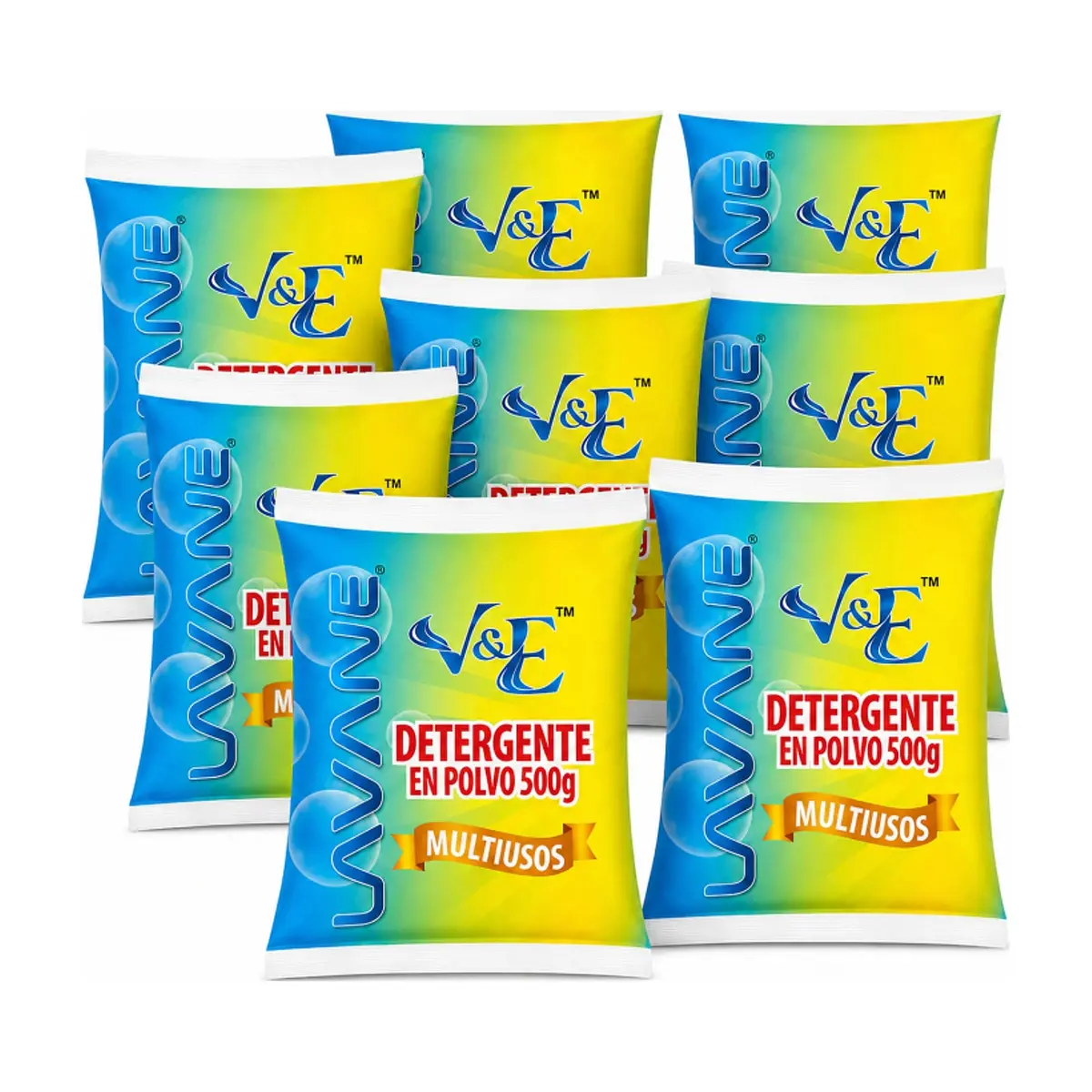 Detergente en polvo multiuso con aroma floral Lavane (8 x 500 g / 1.1 lb)