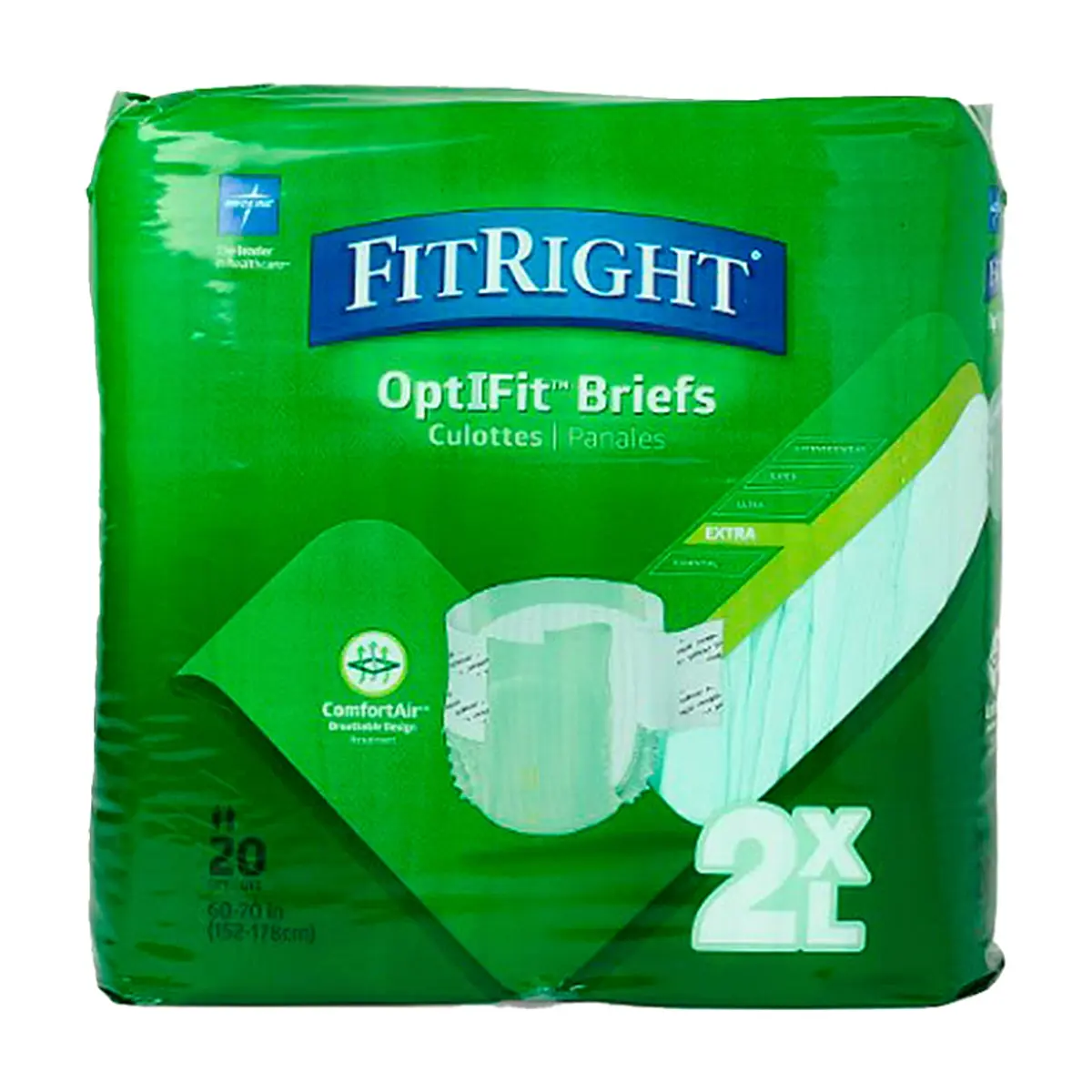Pañales -culeros- desechables para adultos FitRight Talla XXL (20 U)