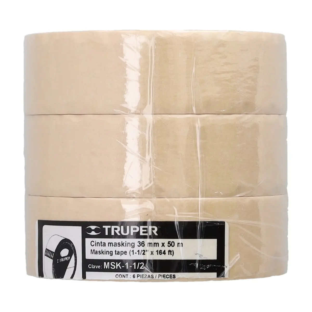 Conjunto de 3 masking tape 36 mm x 50 m Truper