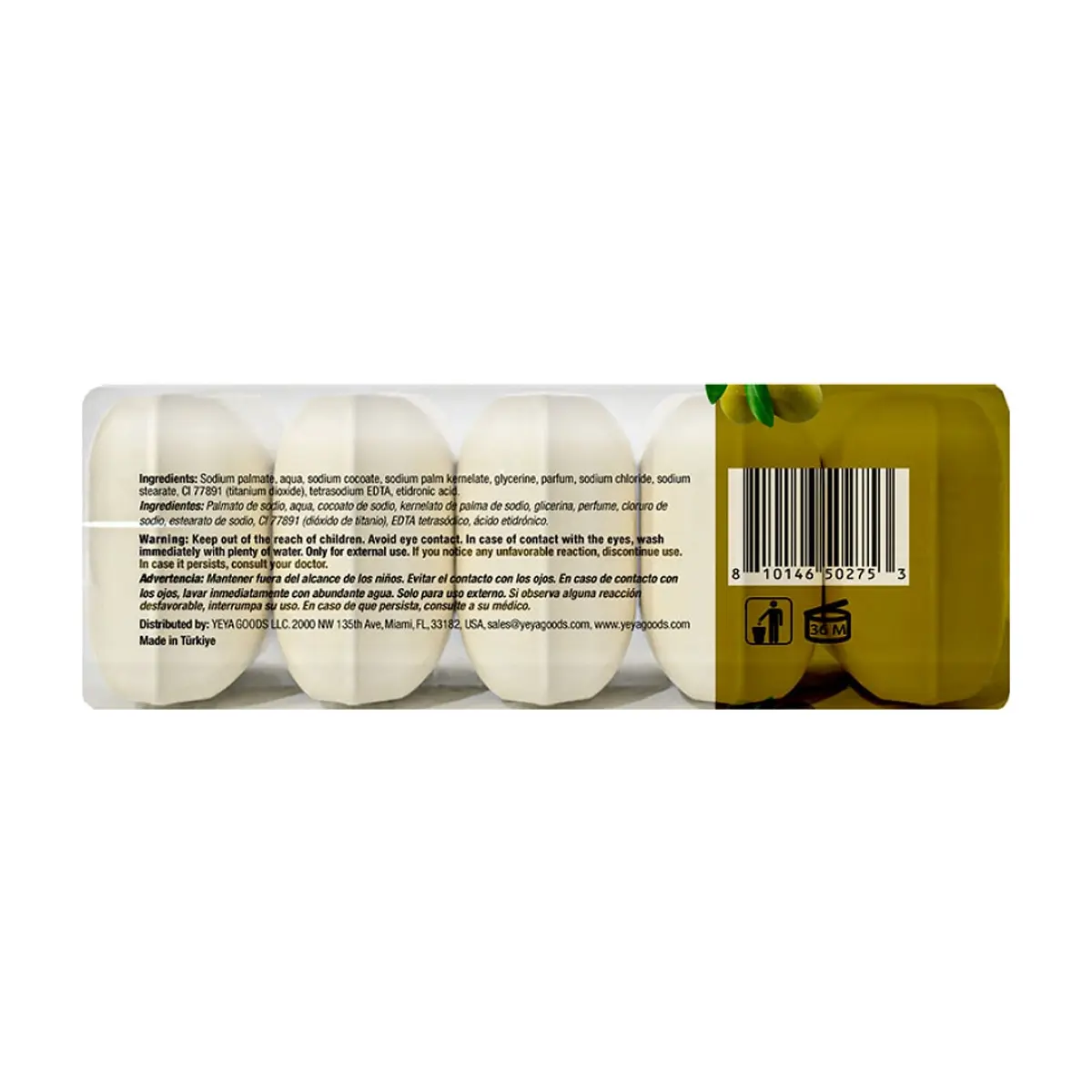 Jabón de tocador de oliva YEYA (5 x 60 g / 2.12 oz) - Miniatura 2