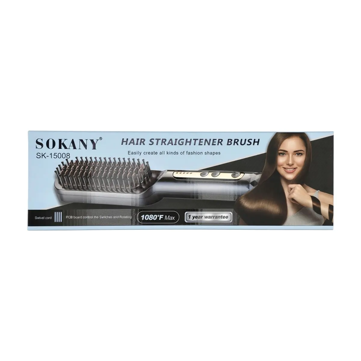 Cepillo alisador para cabello Sokany SK-15008 - Thumbnail 2