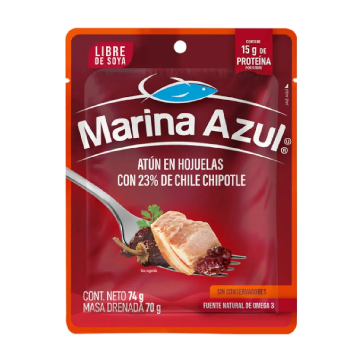 Atún en hojuelas con 23% de chile chipotle Marina Azul (74 g / 2.61 oz) - Thumbnail 5