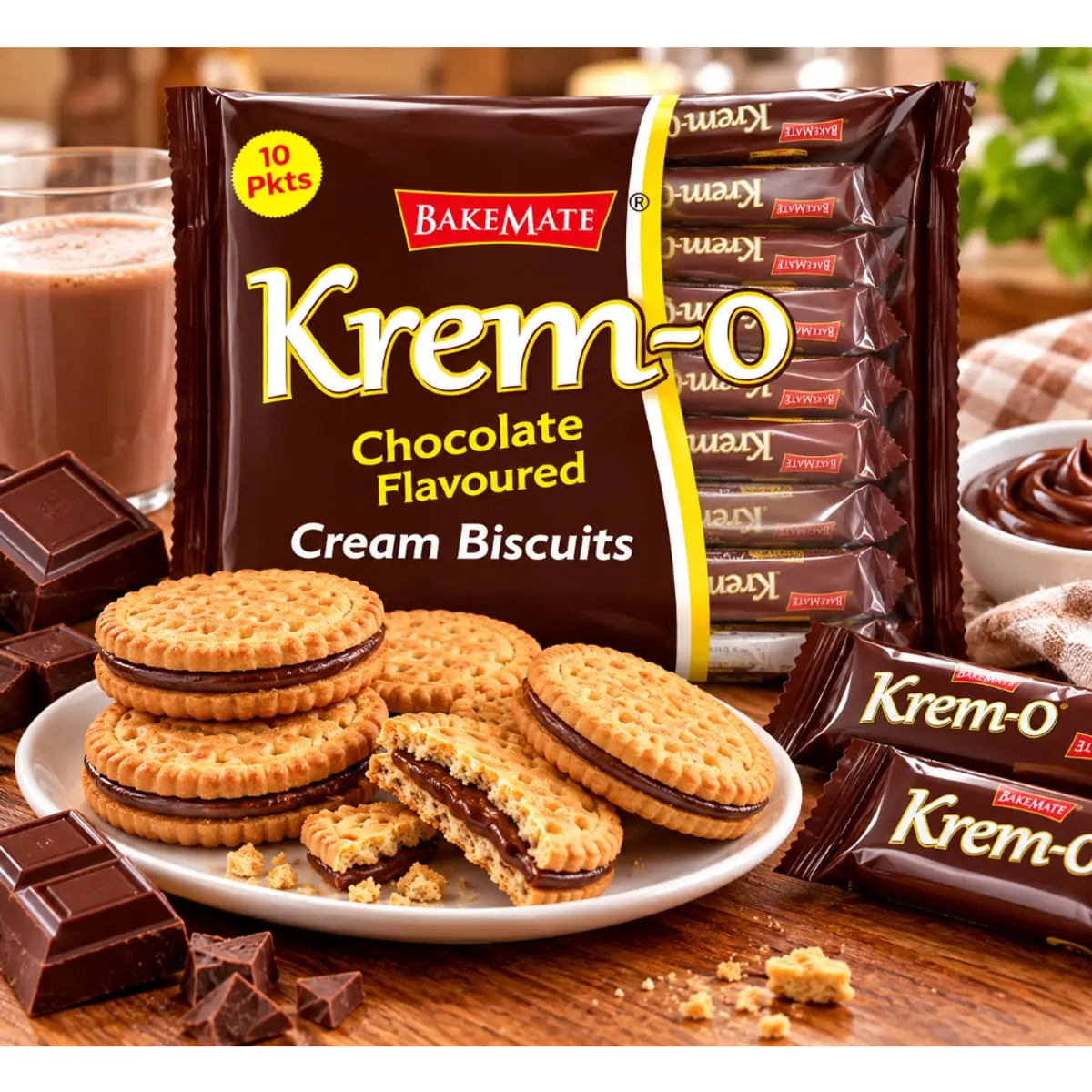 Galletas con crema sabor a chocolate Krem-O (300 g / 10.58 oz) - Miniatura 4