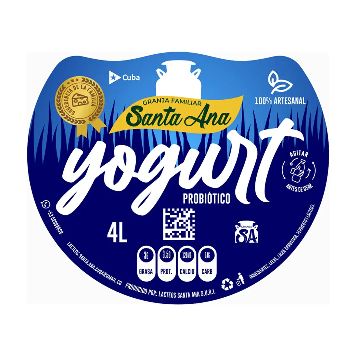 Yogurt probiótico natural Santa Ana (4 L) - Thumbnail 2