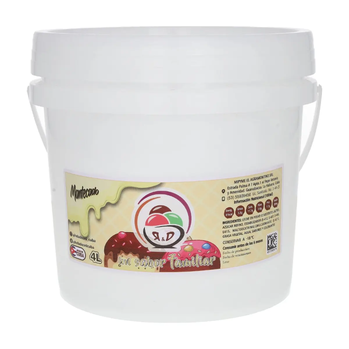 Helado sabor mantecado R&D (4 L)