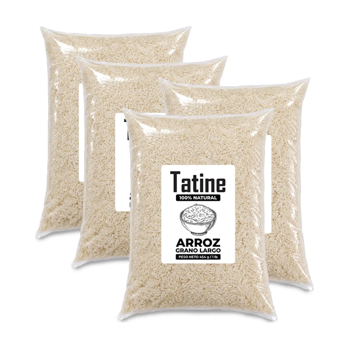Arroz de grano largo Tatine (4 x 454 g / 1 lb)