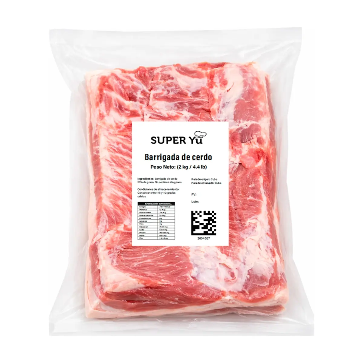 Barrigada de cerdo Super Yu (2 Kg / 4.4 Lb) - Thumbnail 2