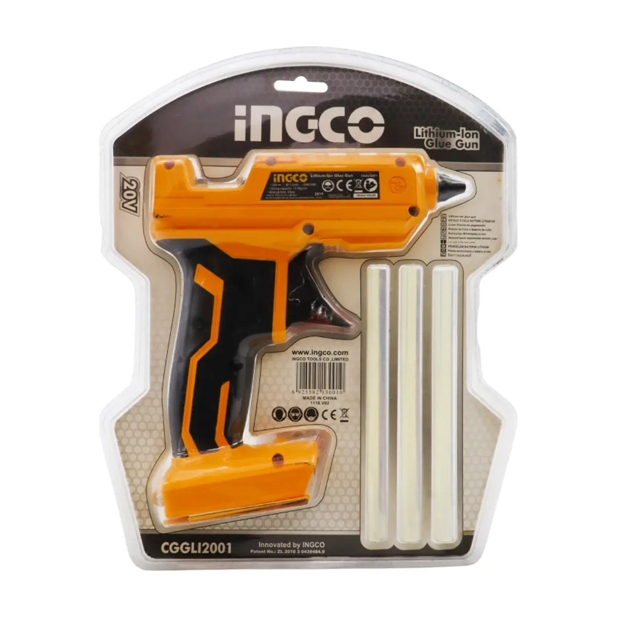 Pistola de silicona inalámbrica 20 V Ingco CGGLI2001 - Thumbnail 3