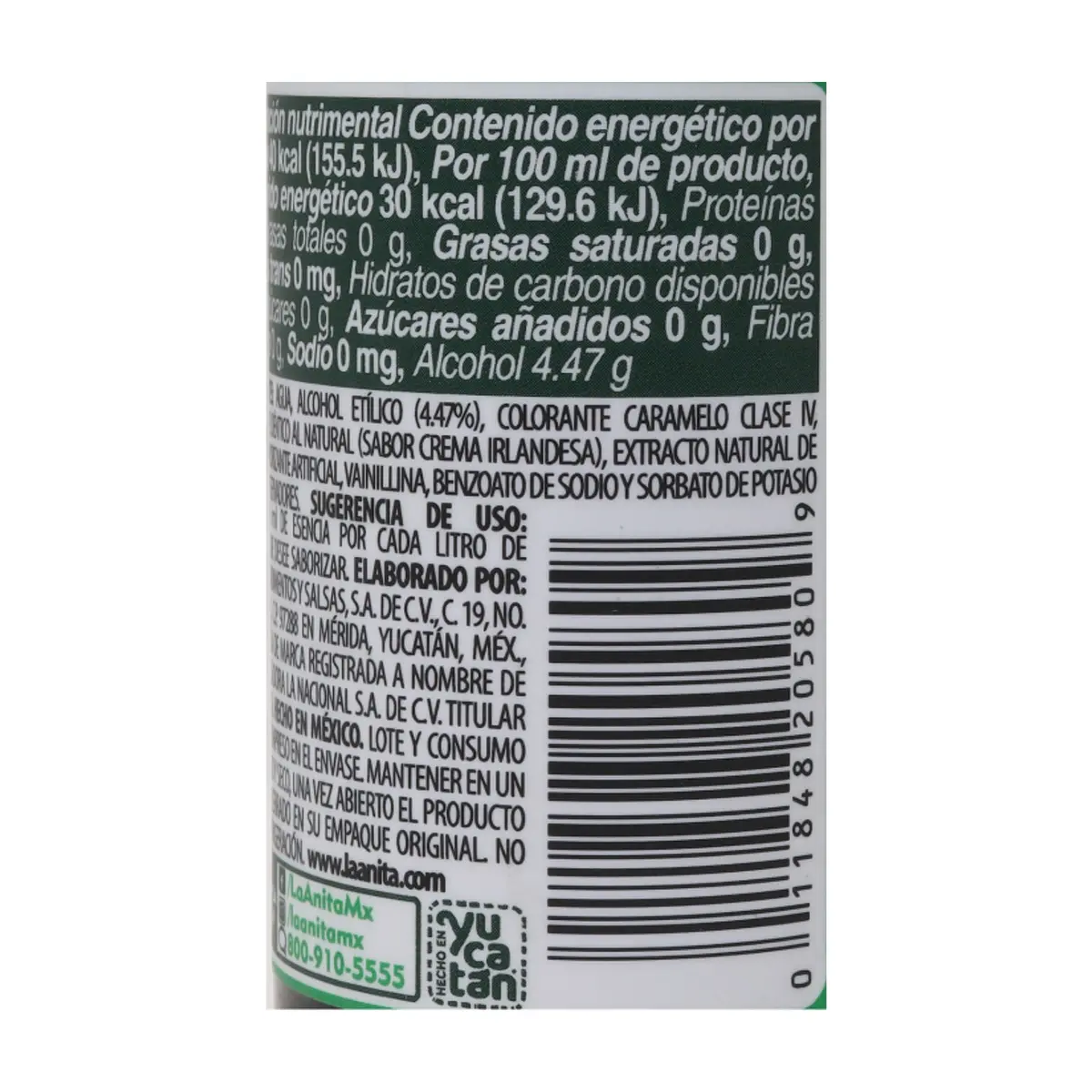 Saborizante natural vainilla con sabor a crema irlandesa La Anita (120 ml / 4.06 fl oz) - Miniatura 4