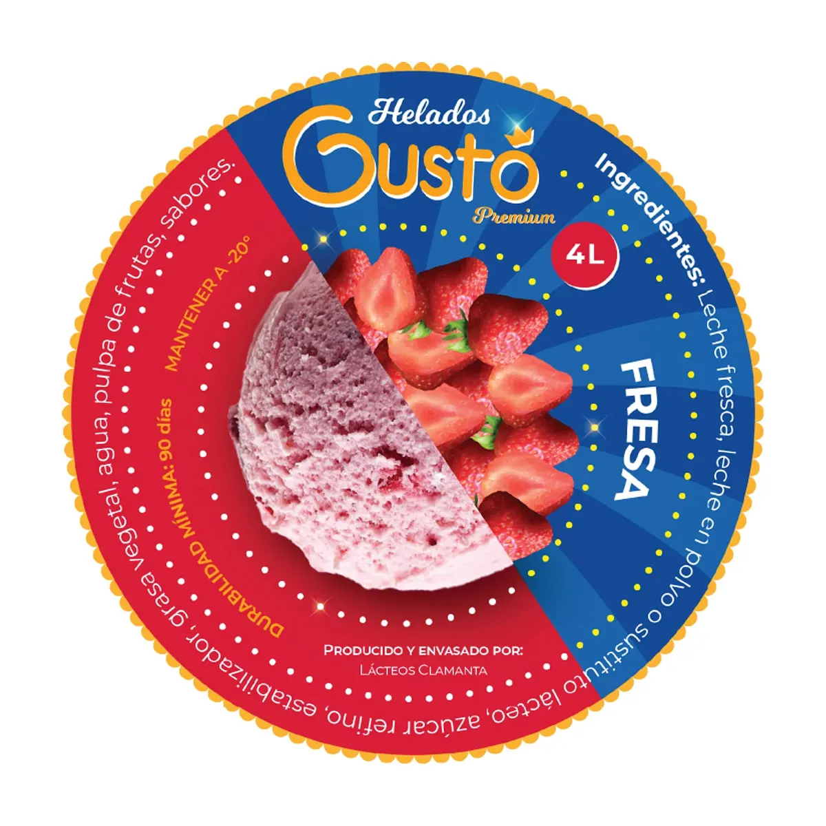 Helado Premium de fresa Gustó (4 L) - Thumbnail 3