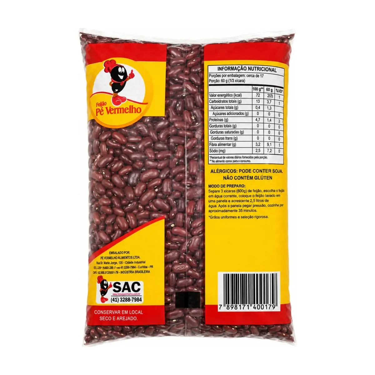 Frijol rojo colorado Pé Vermelho (1 kg) - Miniatura 2