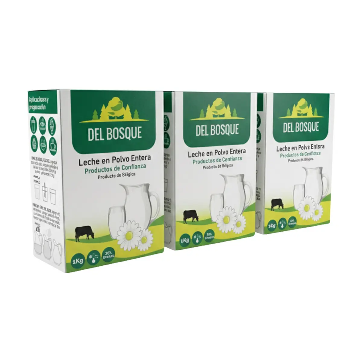 Combo de leche en polvo entera Del Bosque (3 x 1 kg)