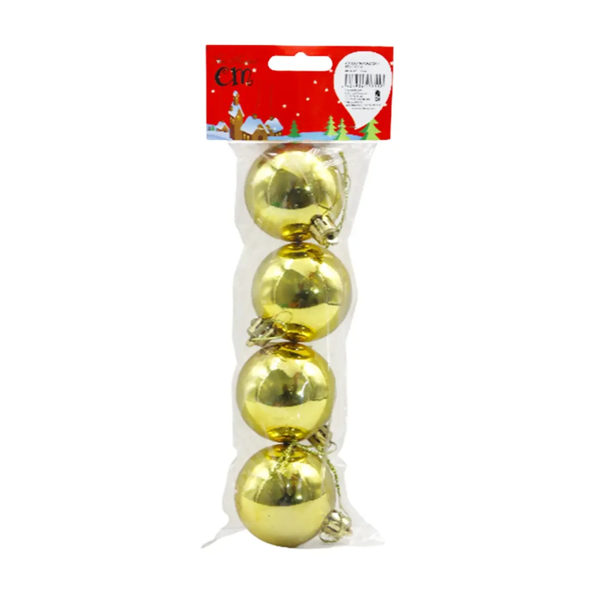 Set 4 bolas de Navidad color doradas con brillo de 5 cm Casa y Menaje - Thumbnail 3