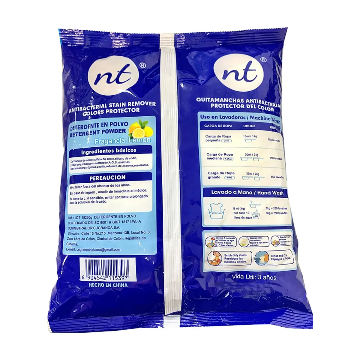 Detergente en polvo con aroma a limón Nt (500 g / 1.1 lb) - Thumbnail 2