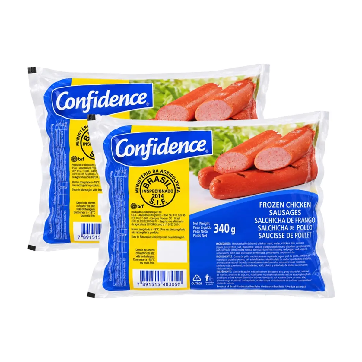 Salchichas de pollo Confidence (2 x 340 g / 12 oz)