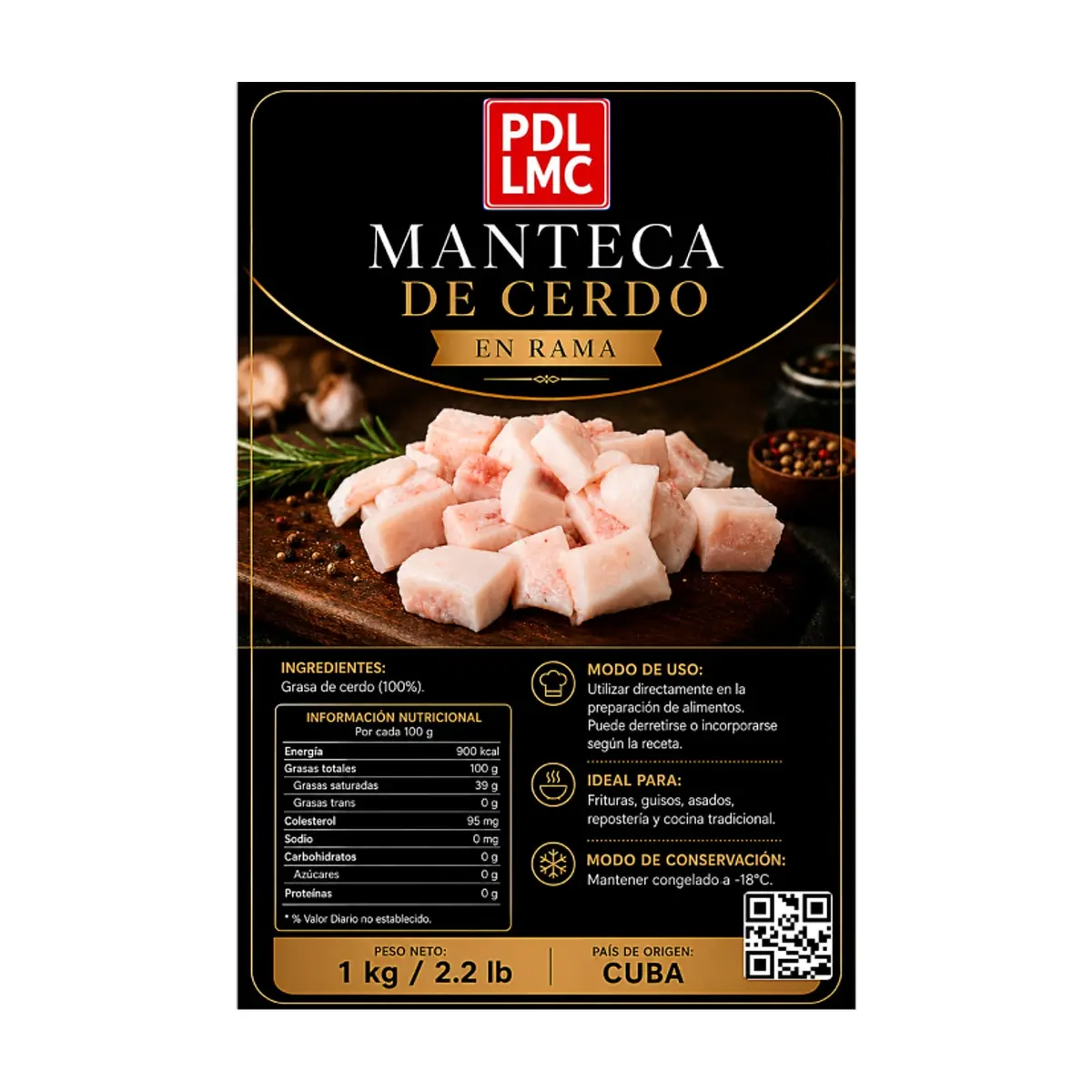 Manteca de cerdo en rama PDL LMC (1 kg / 2.2 lb) - Thumbnail 3