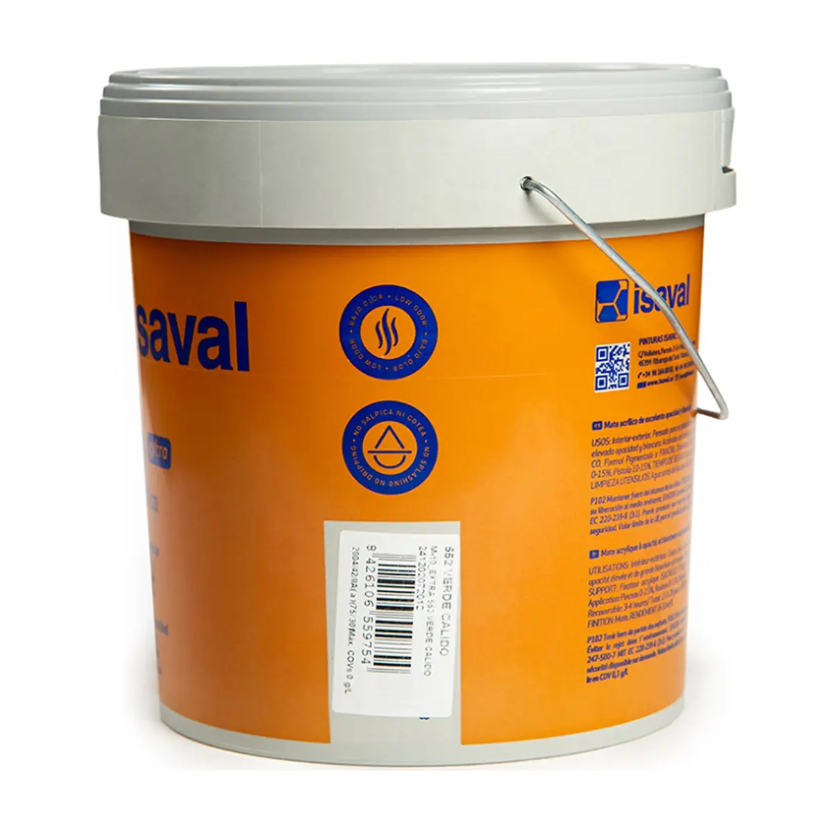 Pintura acrilica interior y exterior color verde cálido M - 10 Isaval (5 Kg / 11 lb) - Thumbnail 4