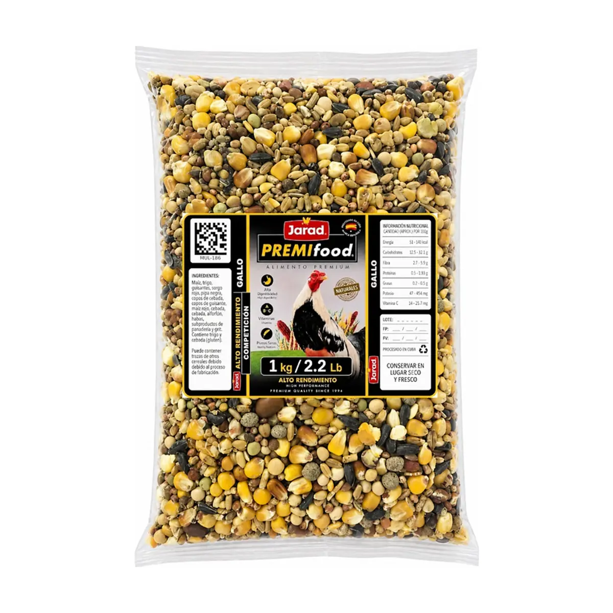 Alimento premium para gallo Jarad Premifood (1 kg / 2.2 lb)
